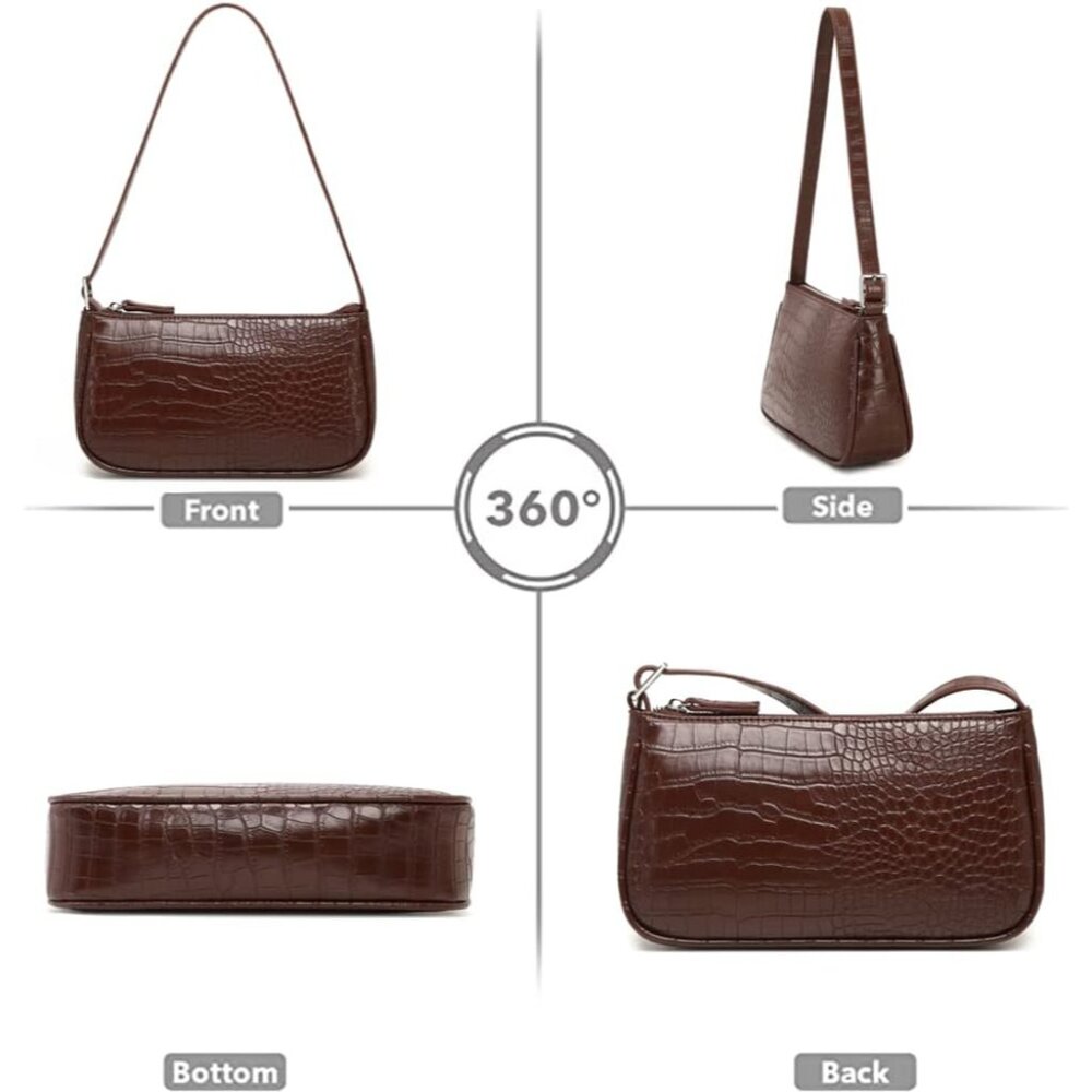 Chic Adjustable Crocodile Pattern Clutch - Small … - image 4